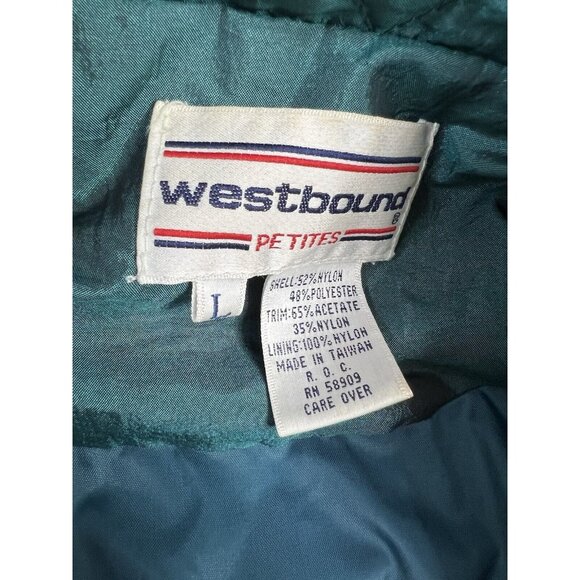 Vintage Westbound Windbreaker Womens L Petites Velvet Burnout Floral Jacket 80s - Picture 16 of 16